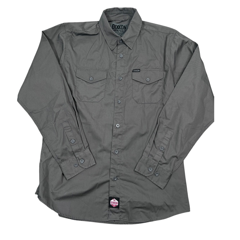 Dixxon Flannel Co Button Up Shirt Mens Large Gray Long Sleeve Workforce Solid